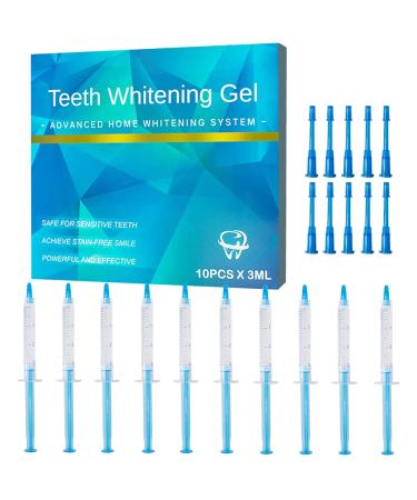 Pevor 10Pcs Teeth Whitening Gel Refills 35% Carbamide Peroxide Bleaching Gel Teeth Whitener Gel Kit Works with Teeth Whitening LED Light and Trays (10 X 3ML)
