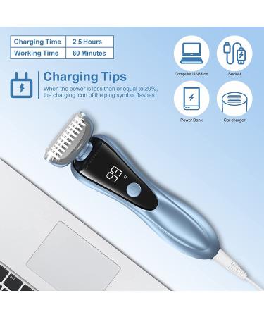 RUPOHU Electric Razor for Women - Bikini Trimmer for Pubic Hair, Legs, and Underarms - Rechargeable and Painless - Wet/Dry Use - Cordless with LED Display - Buy Online on GoSupps.com