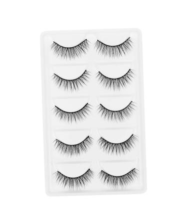 minkissy 5 Pairs False Eyelashes Eyelash Cosmetic Banana Hair Claw Clips Pink False Lashes Wispy Eyelashes Cross Eye Lashes Wheelchair Footrests Fake Lashes Tool Artificial Fiber Manual 3d