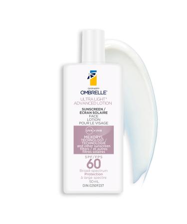 Garnier Ombrelle Ultra Light Advanced Sunscreen Lotion SPF 60 For Sensitive Skin Quick-Absorbing Broad-Spectrum UVA/UVB Very High Protection Water Resistant Hypoallergenic 50ml