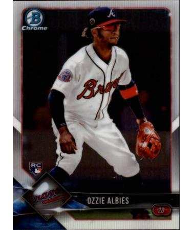 2018 Bowman Chrome #92 Ozzie Albies RC Rookie Card Atlanta Braves Official MLB Baseball Trading Card in Raw (NM or Better) Condition