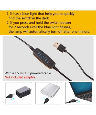 LED Dimmable Clamping Lamp - 3 Modes 10 Brightness Levels USB Powered Flexible Swan Neck - Perfect for Bedroom & Office (7W Black) - Buy Online on GoSupps.com