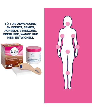 Sugaring Sugar Paste for Hair Removal - Veet 6-Pack (6x250ml) for Noticeably Smooth Skin up to 4 Weeks - Buy Online on GoSupps.com