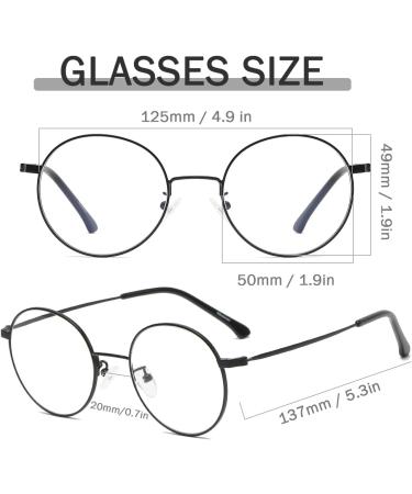 Musivon Blue Light Filter Glasses for Men & Women - Round Black Metal Frame No Prescription Needed - Protect Your Eyes While Working on Computers - Buy Online on GoSupps.com