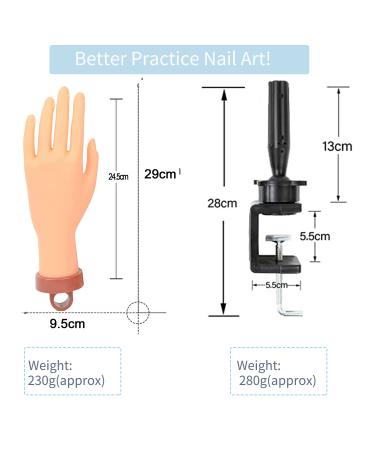 Nude Practice Hand for Acrylic Nails - Mannequin Hand with Clamp Holder for Nail Art Training and Fake Nails Practice - Buy Online on GoSupps.com