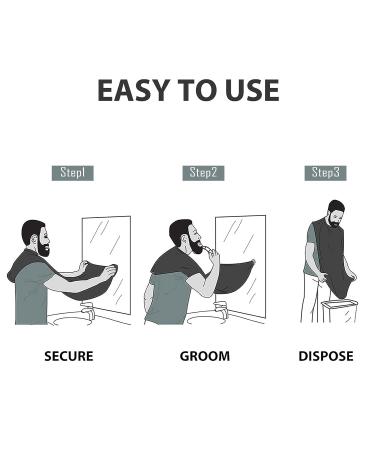 Beard Bib Apron for Men - Non-Stick Hair Catcher for Shaving, Trimming, and Grooming - Black - Buy Online on GoSupps.com
