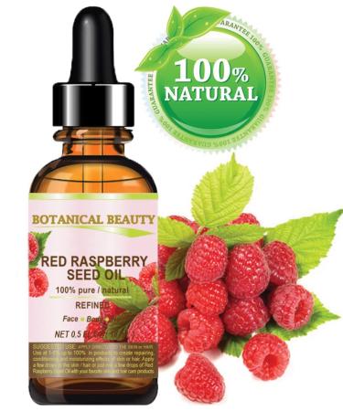 Red Raspberry Seed Oil 0.5 fl.oz - 100% Pure & Natural Cold Pressed Carrier Oil for Skin, Hair, Lips, Nails - High in Antioxidants, Vitamin A & E, Omega 3, 6, 9 - Buy Online on GoSupps.com