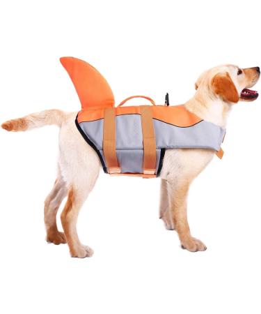 Cit toile Dog Life Jacket - Safe & Lightweight Swimming Vest for Small Medium & Large Dogs - Reflective Handle - Orange - Buy Online on GoSupps.com