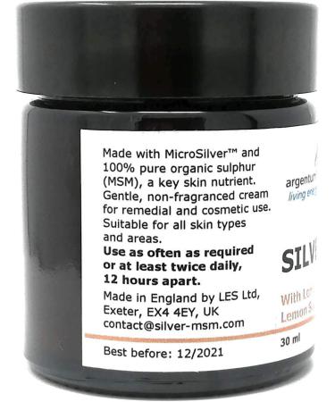 Shop Silver-MSM Cream with Lemon Myrtle & Tea Tree Essential Oils - 30ml | Fast International Shipping - Buy Online on GoSupps.com