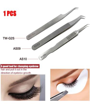 Premium Stainless Steel Eyelash Tweezers with Curved Tip - High Precision False Eyelash Extension Tool | TW-G2S - Buy Online on GoSupps.com