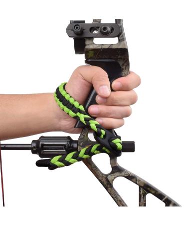Yls Bow Slings Archery Wrist Sling Compound Bow Easy Carry Adjustable for Hunting Shooting Style Green2