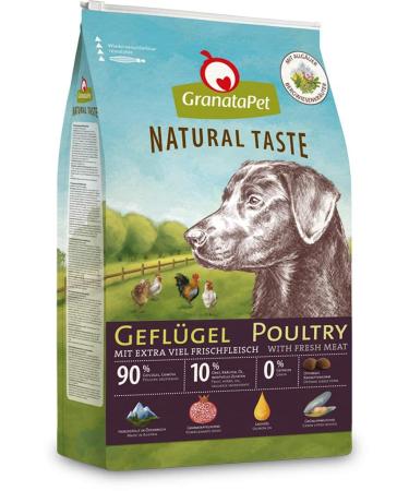 Granatapet natural button poultry 12 kg dry food for dogs dog food without cereals & without sugar additives sole feed for adult dogs single poultry 12 kg (1 Pack)
