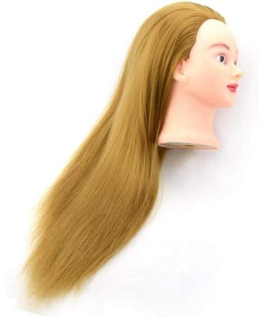 Zhjing Fashion Chemical Fiber Wig - Head Training Dummy for Barbers & Makeup Artists | Golden Hair Styling Exercise Head - Buy Online on GoSupps.com