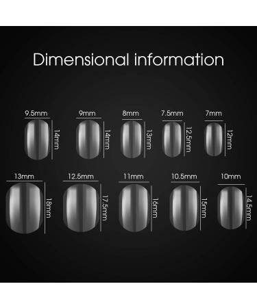 600 Kids Natural Acrylic False Nail Tips - Short Full Cover Fake Nails for Girls - 10 Sizes (Clear) - Buy Online on GoSupps.com