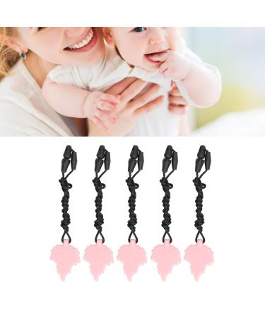 Bite Toys for Toddlers - Maple Leaf Baby Bite Ring Necklace - 5 Pieces High-Temperature Resistant Easy to Wear Light Pink - Buy Online on GoSupps.com