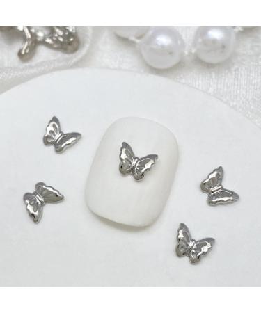 10Pcs 3D Butterfly Nail For Nails Alloy Butterfly Nail Decoration Alloy Nail Butterfly Nail Manicure Accessories Manicure Accessories Silver - Buy Online on GoSupps.com