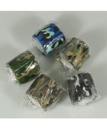 Qigui 8 Roll Self-Adhering Cohesive Bandage - Camouflage Adhesive Tape for Sports & Outdoors (5cm Black) - Buy Online on GoSupps.com