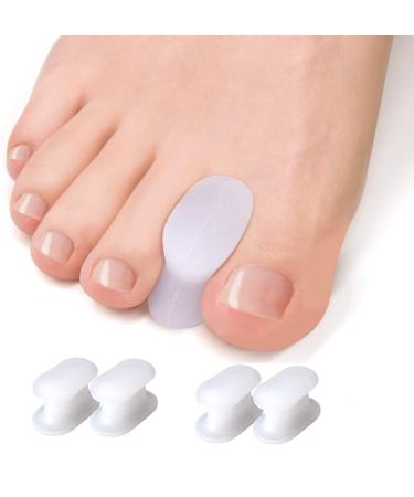 Feifanshop gel toe caps hallux valgus toe spreader silicone toe protection toe -divider toe toe correction spacer for overlapping toes soft and comfortable 4 pack