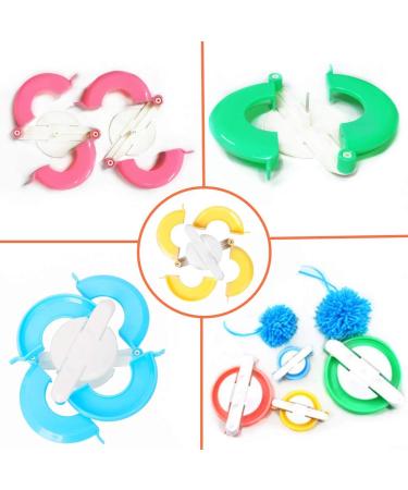 Pom Pom Maker Set - 4 Sizes DIY Pompom Tool for Kids and Adults - Ideal for Knitting and Craft Projects - RRigo - Buy Online on GoSupps.com