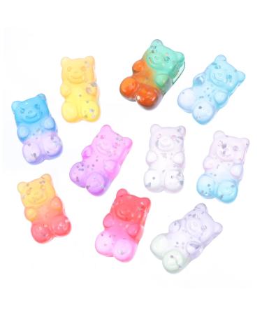 Hohopeti Sequins 50pcs Charm Resin Gradient Charms Glittering Hairpin Head Clips Earrings Headwear Flower Bear Sequin