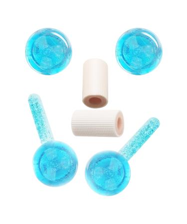 Lazzybeauty Ice Globes for Facials Ice Globes Facial Ice Globes Cooling Globes Globes for Face Neck & Eyes Daily Beauty Tighten Skin Anti Ageing Reduce Puffy and Wrinkle Blue