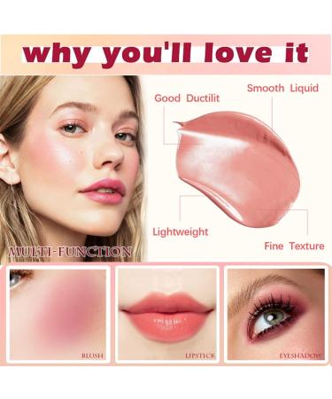 Soft Creamy Liquid Blush Makeup in Cherry Red - LongWearing Multi-Use Tint Stick for Cheek & Lips, Dewy Finish, Natural-Looking - Buy Online on GoSupps.com
