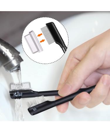 Sibba Metal Teeth Eyelash Comb Set - Acrylic Lash Separator Tool for Women & Girls Makeup - Buy Online on GoSupps.com