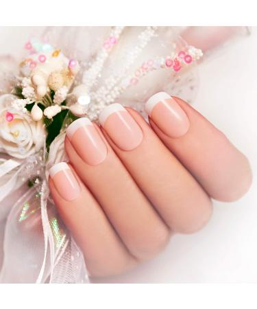 360 Pieces French False Nails Artificial Fingernails Pink White French Fake Nail Tips Kit 12 Sizes Full Cover with Nail Files and Stick for Salon DIY Decoration - Buy Online on GoSupps.com