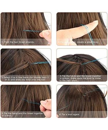 KJ BN 12 Colors Hair Tinsel Strands Synthetic Long Hairpiece for Girls Women Kids Party Long Hair - Buy Online on GoSupps.com