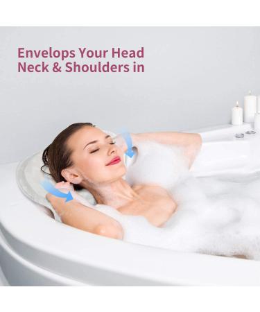 Luxury Bath Pillow with 4D Mesh Technology - Ultimate Relaxation for Neck, Head, Shoulder, and Back Support - Buy Online on GoSupps.com