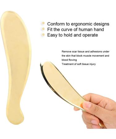Brass Scraping Board Massager Fascia Acupoint Massage Muscle Pain Relief Gua Sha Tool Improve Promote Metabolism Fit Ergonomic Design for Easy Operation - Buy Online on GoSupps.com