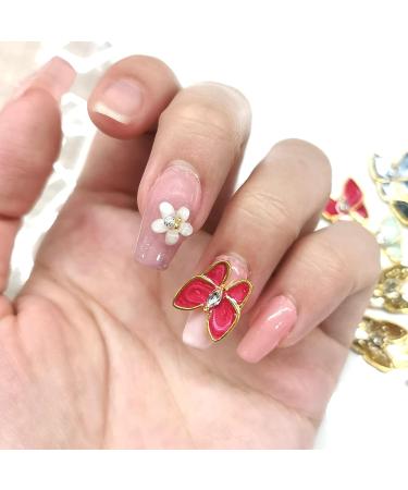 Kalolary 20 Pcs 3D Butterfly Nail Charms Rhinestones - Nail Art Metal Gems for Stunning Nail Designs - Buy Online on GoSupps.com