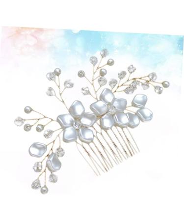 Angoily Wedding Hair Accessories Bridal Hair Comb Flower Hair Comb Bridal Hair Accessories Jeweled Hair Combs Veil Hair Comb Wedding Hairpieces Tiara Rhinestone Bride Pearl - Buy Online on GoSupps.com