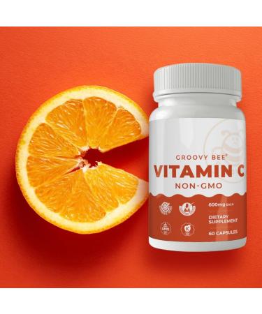 Groovy Bee Non-GMO Vitamin C 60 caps (600mg Each) - Buy Online on GoSupps.com