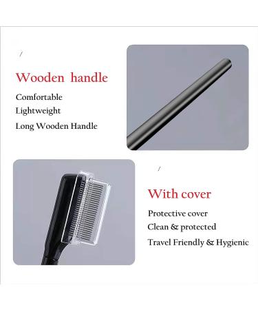 Metal Teeth Eyelash Comb Separator + Mascara Applicator | Eye Makeup Brush Tool with Comb Cover - 1 Pcs Straight - Buy Online on GoSupps.com