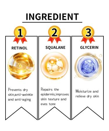 2PC Retinol Serum in Squalane - Anti-Aging Formula to Reduce Wrinkles Fine Lines & Improve Skin Texture - For Smooth Firm Skin - 30ml (2) - Buy Online on GoSupps.com