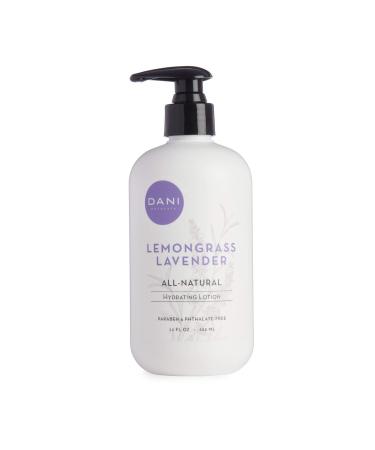 DANI Natural Hand & Body Lotion Naturals - Calming Lemongrass Lavender Scented Aromatherapy - Moisturizing Shea Butter & Aloe - with Natural & Organic Ingredients - 12 Ounce Bottle