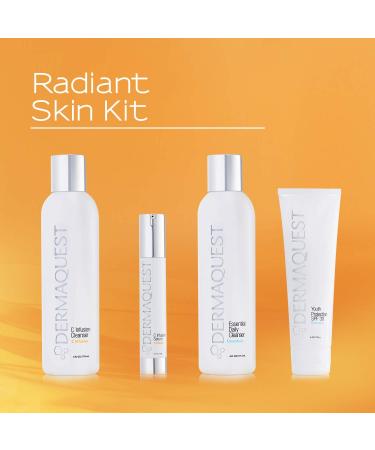 DermaQuest Radiant Skin Protective Anti-Aging Facial Kit | Antioxidant Wash Hyaluronic B5 Retinol Vitamin C SPF50 Sunscreen - Shop Internationally - Buy Online on GoSupps.com