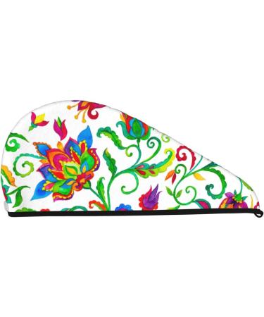 Super Absorbent Paisley Microfiber Hair Towel Wrap for Women | Quick Dry Coral Velvet Hair Cap for Long Curly & Thick Hair - Buy Online on GoSupps.com
