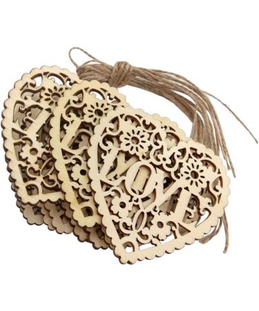 COHEALI 20 pcs Wooden Wedding Valentine's Heart Shape Diy Love Day Ornament Crafts for Embellishments - Buy Online on GoSupps.com