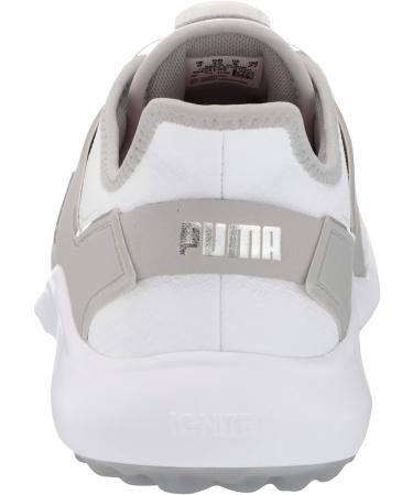 PUMA Men's Ignite Fasten8 Disc Golf Shoe 10.5 - Puma White/Silver/High Rise - Buy Online on GoSupps.com