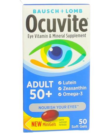 Ocuvite Adult 50+ Eye Vitamin & Mineral Supplement - 50 Soft Gels for Vision Health - Buy Online on GoSupps.com