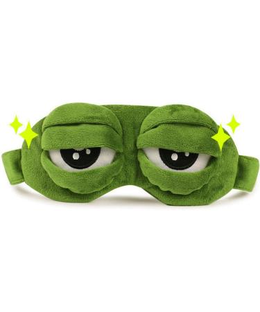 Labanca Sad Frog Pattern Sleep Mask - Cute Animal Design in Green - Buy Online on GoSupps.com