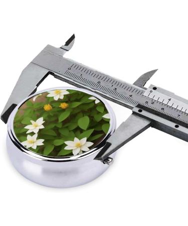 Clematis Flowers Mini Round Pill Box | 3 Compartment Portable Pill Organizer for Travel Home & Office - Buy Online on GoSupps.com