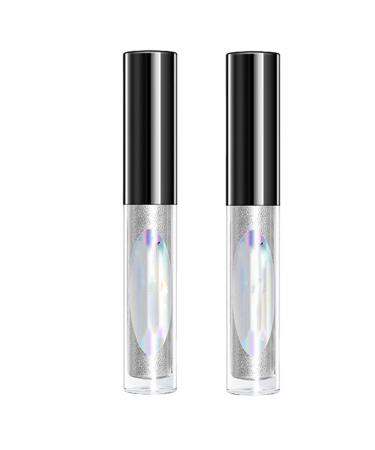 Diamond Glitter Mascara Topper Waterproof Shimmer Colored Mascara Long Lasting Lengthening Lash Makeup for Party Wedding (2PCS)