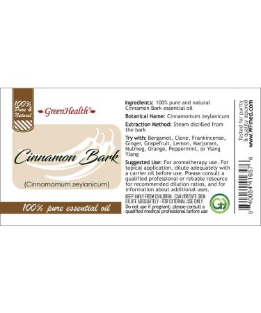 GreenHealth - Cinnamon Bark Blend Essential Oil - 5 ml Cinnamon Bark 20% - Buy Online on GoSupps.com