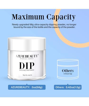 AZUREBEAUTY 2oz White Acrylic Dipping Powder - Long-Lasting, Odor-Free French Manicure Solution | DIY Nail Art Kit | No Lamp Required - Buy Online on GoSupps.com