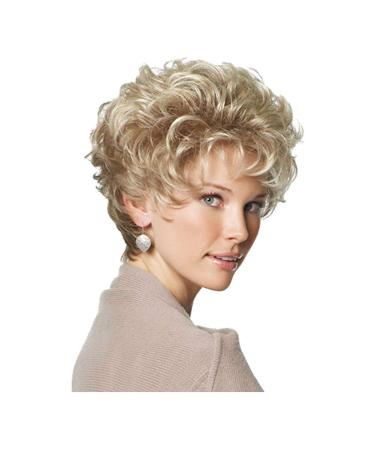 Women Lady New Short Curly Wavy Wig Heat Resistant With Free Wig Cap A