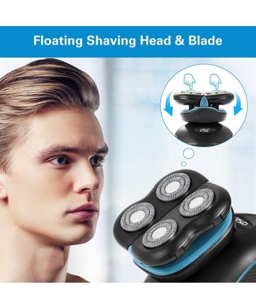 Head Shaver IPX7 Waterproof Electric Razor Men Head Shavers for Bald Men Cordless Rechargeable Bald Head Shaver Wet/Dry Head Razor All-in-One 5D Rotary Shaver Grooming Kit (Blue) - Buy Online on GoSupps.com