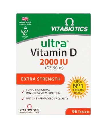 Vitabiotics Ultra Vitamin D Tablets 2000IU Extra Strength - 96 Count ( Pack of 1) 96 Count (Pack of 1) - Buy Online on GoSupps.com